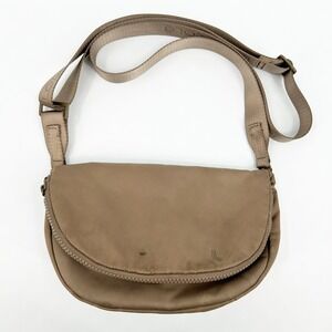 LOLE Crossbody Belt‎ Bag Womens Brown Lightweight Nylon Everyday Flap Pocket